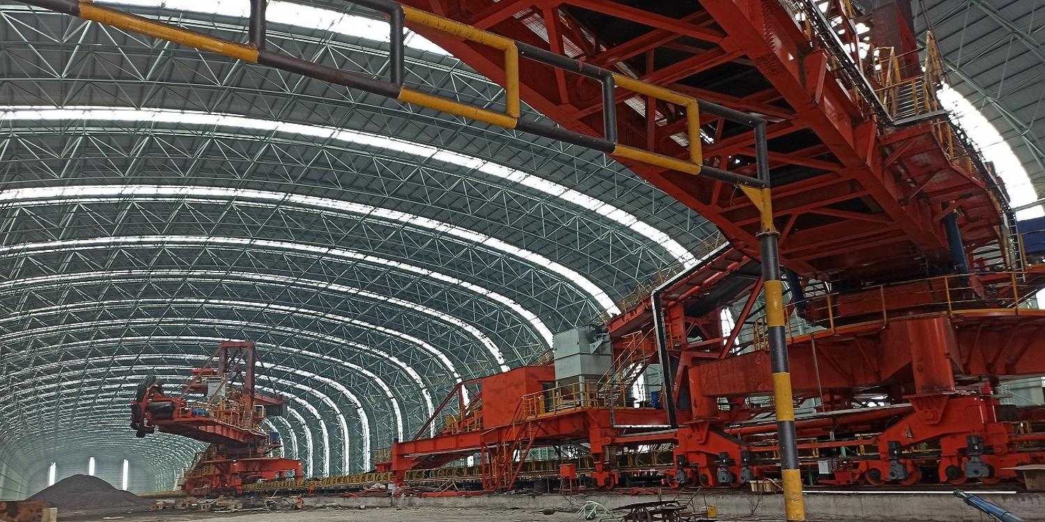 Application of bucket wheel machine in a large steel group raw material plant in China